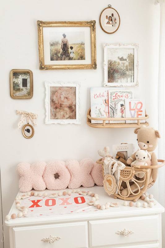 Fabric Tapestry Banner, XOXO, Kids Wall Art Room Decor, Children's Wall Art