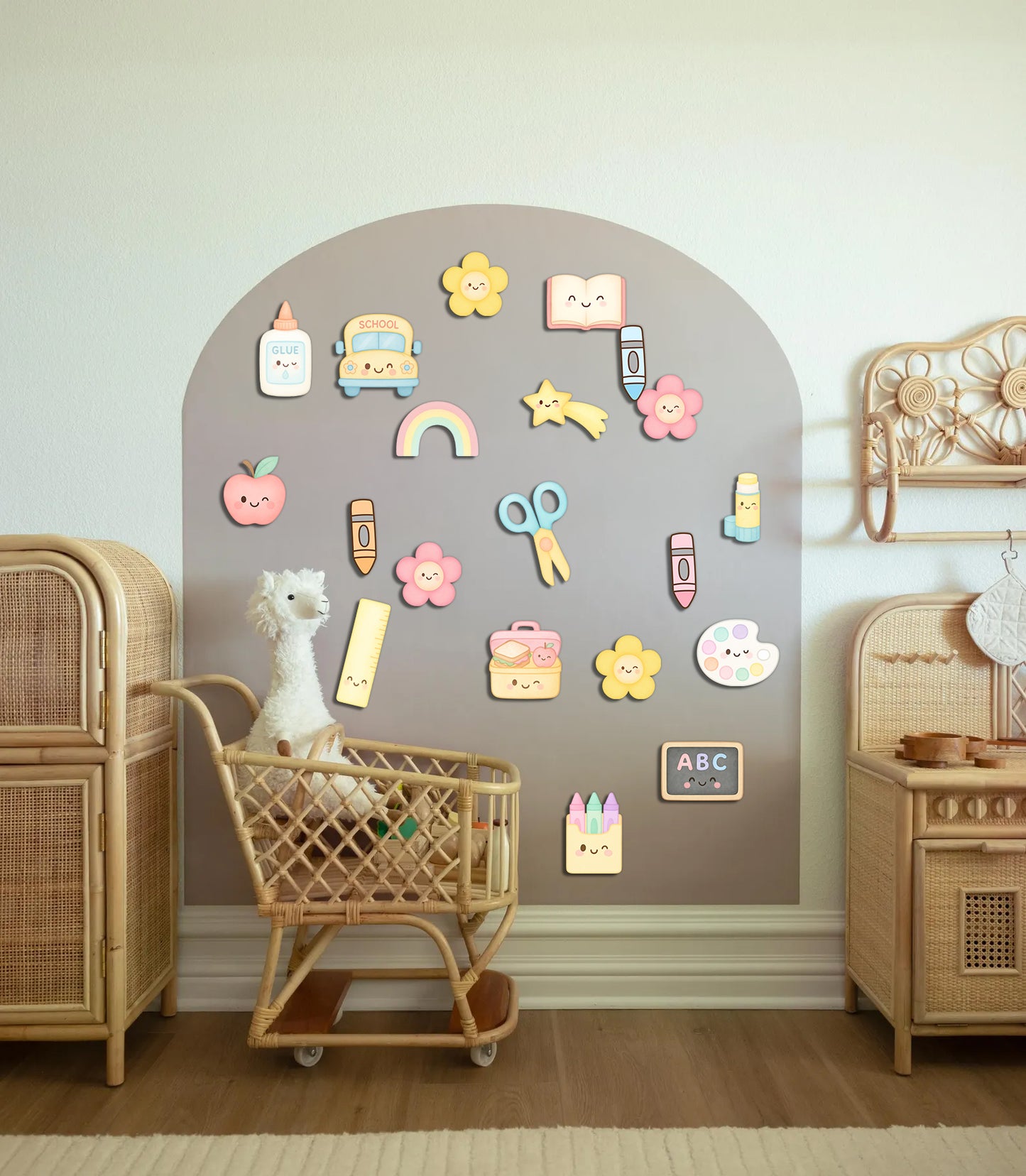 Pastel School Magnet Set - ABC Letters Back To School Decorative Magnets, Magnets for Magnet Magic Arch, Play wall, Educational Learning