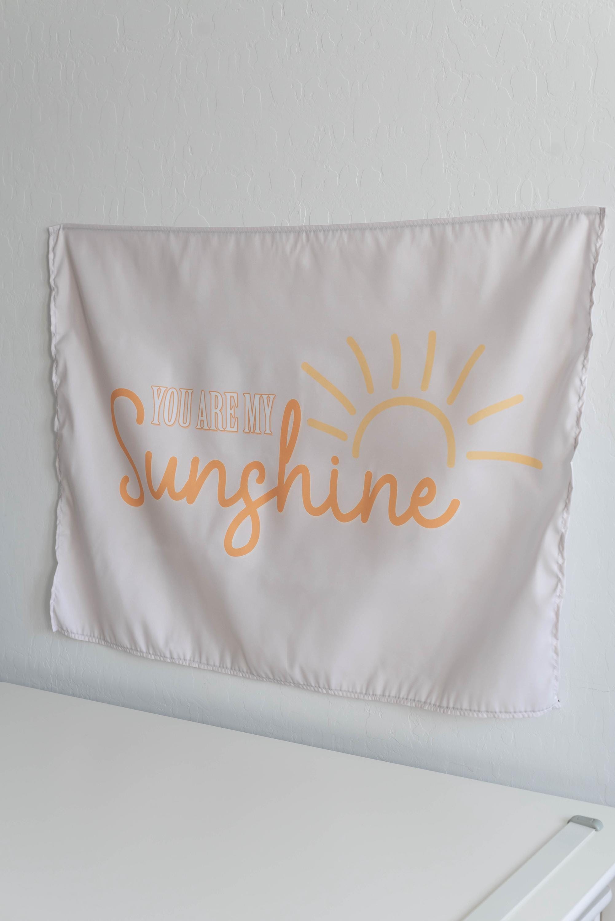Fabric Tapestry Banner, You are my Sunshine, Kids Wall Art Room Decor