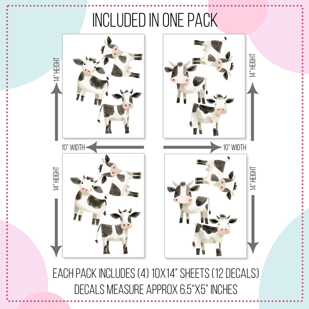 Watercolor Cow Wall Decals