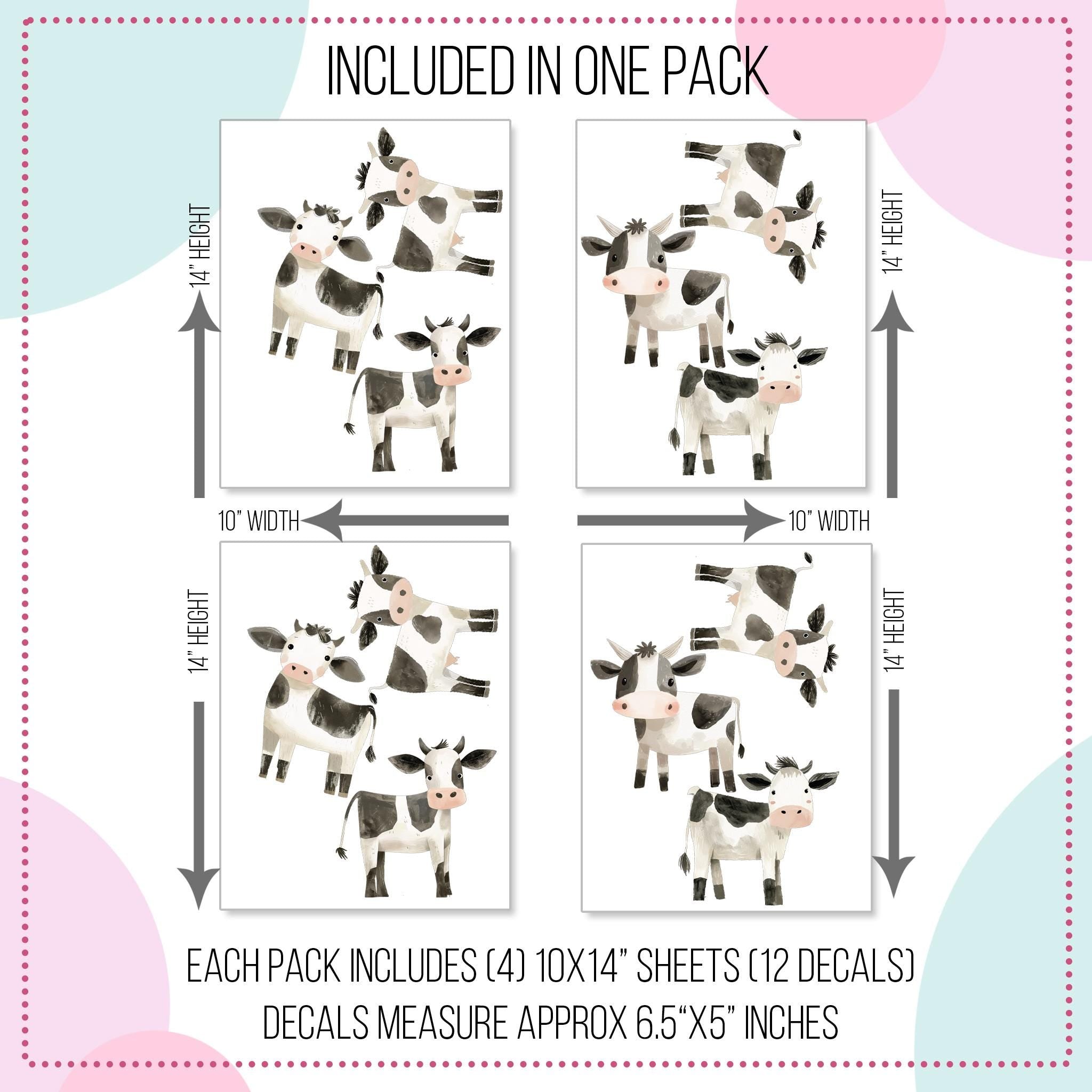 Watercolor Cow Wall Decals