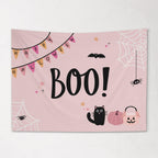 Halloween Banner, Happy Halloween Decor, Pink Halloween Wall Art
