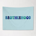 Fabric Tapestry Banner, Brotherhood , Kids Wall Art Room Decor, Blue Children's Wall Art