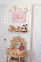 Fabric Tapestry Banner, Long Live Girlhood , Kids Pink Wall Art Decor