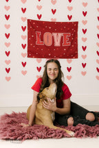 Fabric Tapestry Banner, Love, Kids Wall Art Room Decor, Childrens Wall Art