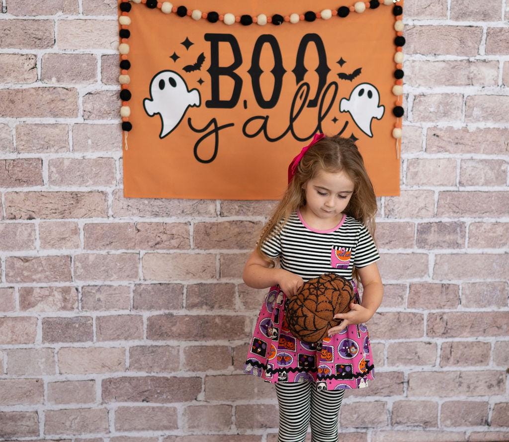 Boo Y'all Halloween Banner: Soft Fabric Wall Decor - Made in USA