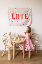 Fabric Tapestry Banner, Love, Kids Wall Art Room Decor, Children's Wall Art