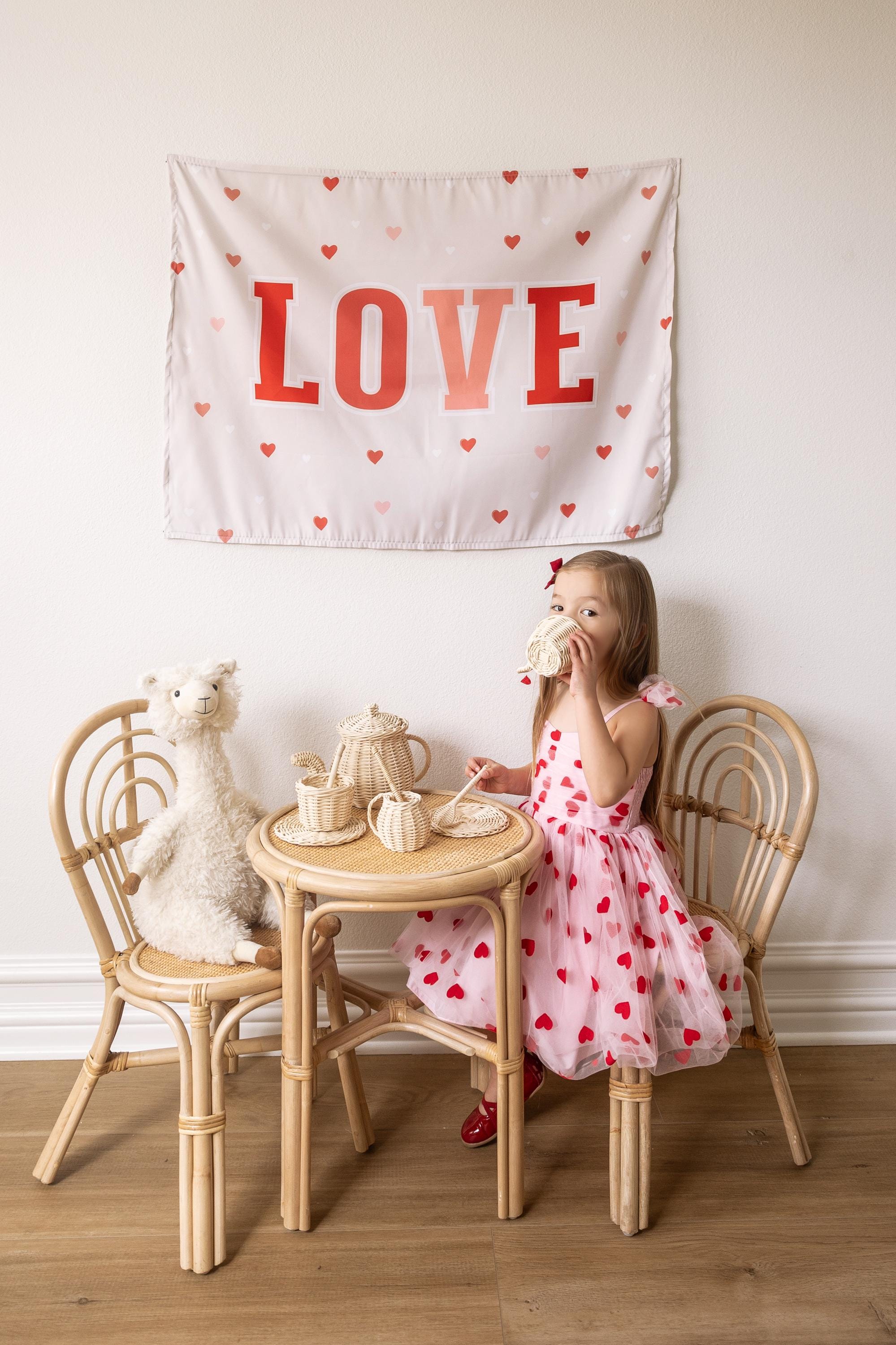 Fabric Tapestry Banner, Love, Kids Wall Art Room Decor, Children's Wall Art