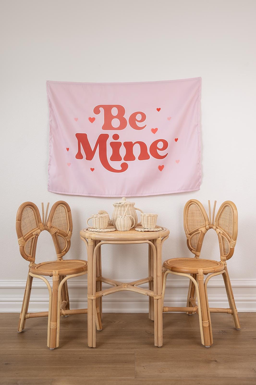 Fabric Tapestry Banner, Be Mine, Kids Wall Art Room Decor, Children's Wall Art