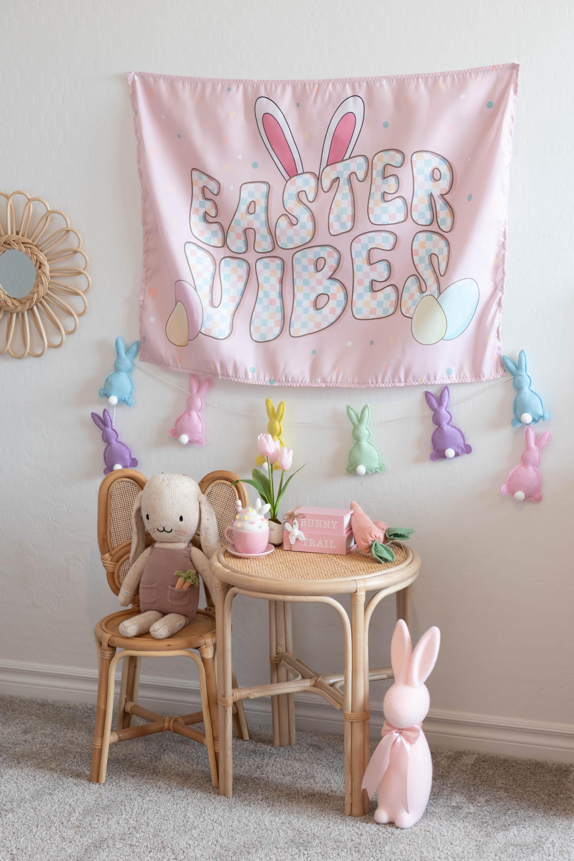 Fabric Tapestry Banner, Easter Vibes, Kids Wall Art Room Decor, Children's Wall Art