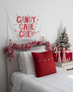 Christmas Banner, Candy Cane Crew, Kids Fabric Tapestry