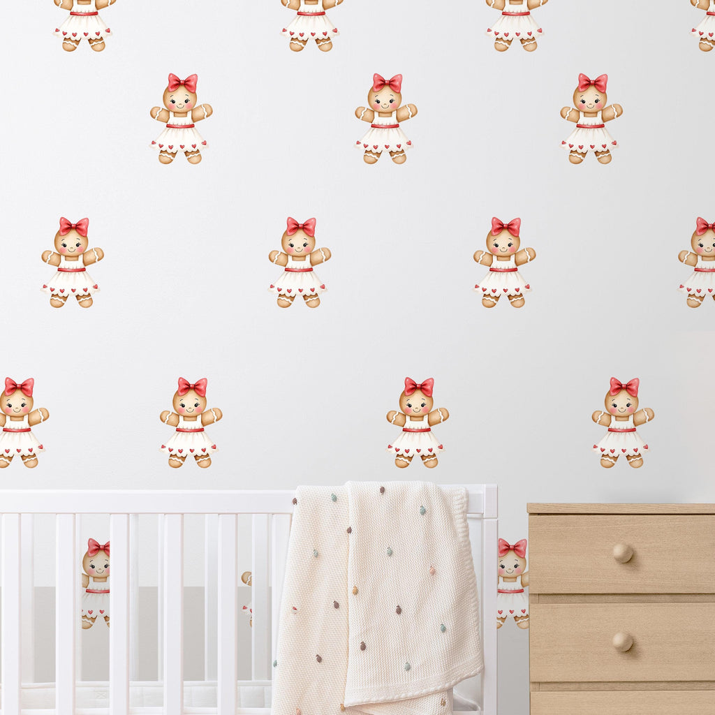 Cute Christmas Gingerbread Girl Wall Decals