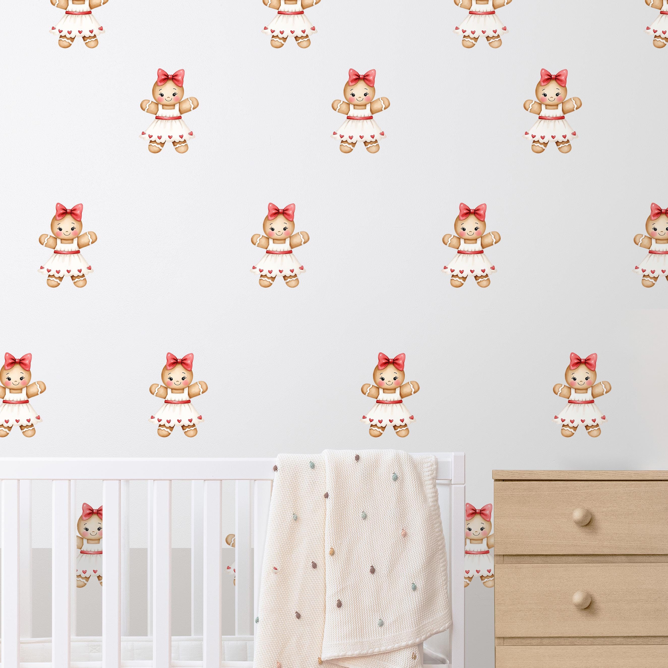 Cute Christmas Gingerbread Girl Wall Decals