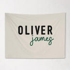 Fabric Tapestry Banner, Block Script Name Personalized, Kids Wall Decor