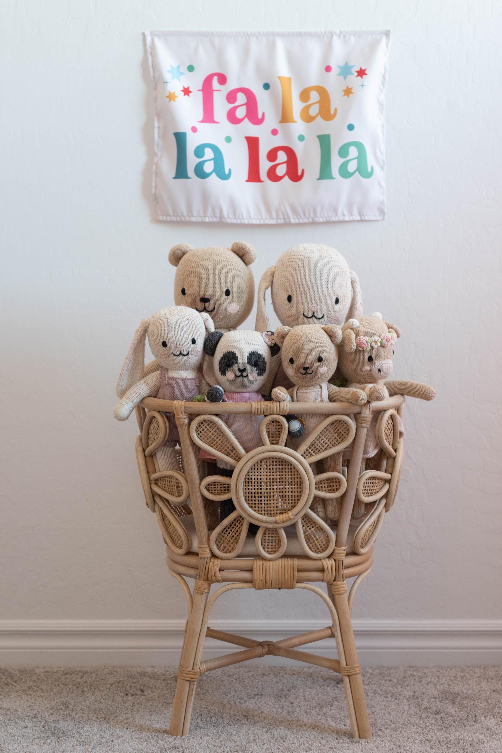 Christmas Banner, Fa La La La La, Festive Kids Fabric Tapestry,  Room Decor