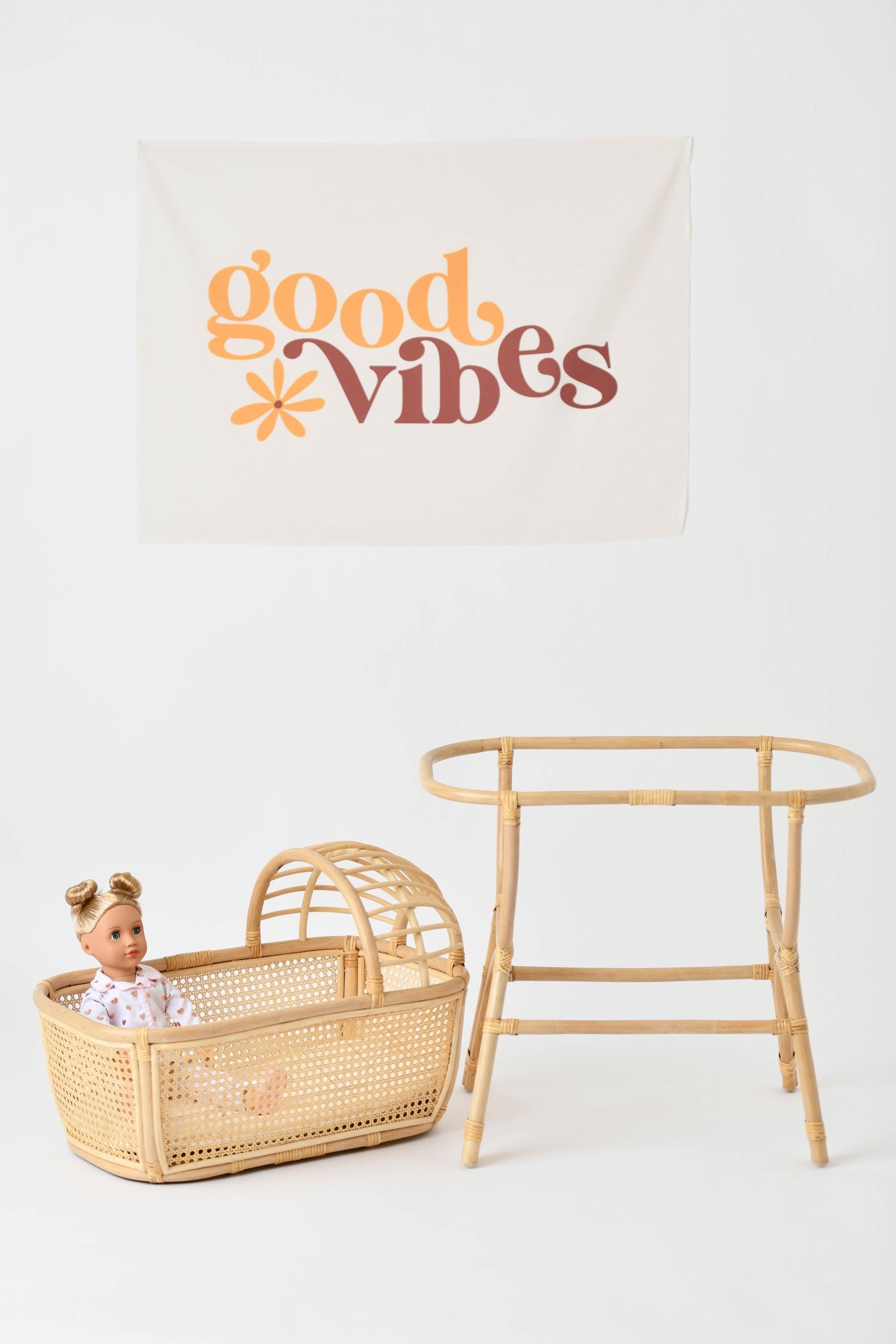 Fabric Tapestry Banner, Good Vibes , Kids Wall Art Room Decor