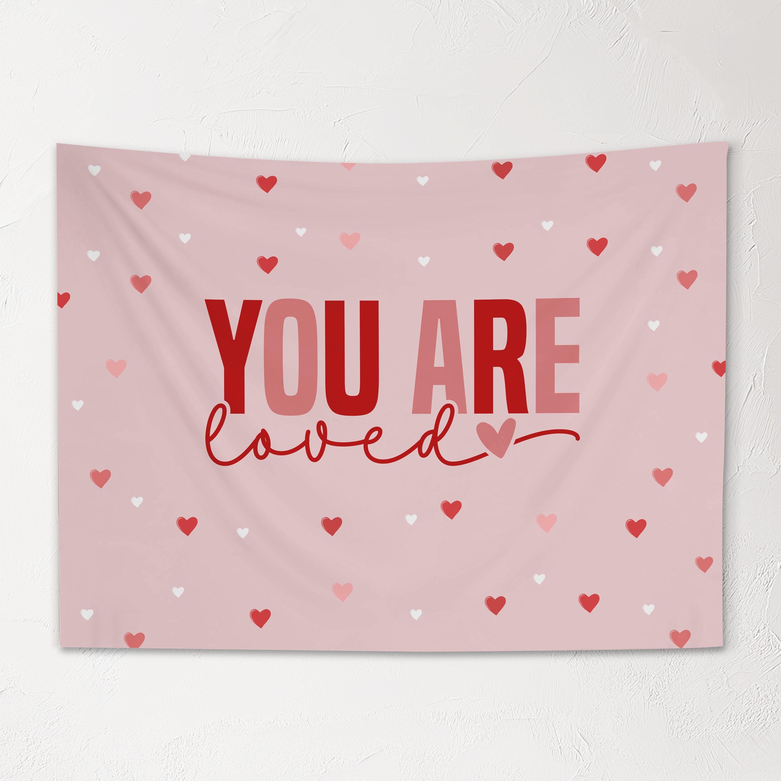 Fabric Tapestry Banner, You Are Loved, Kids Wall Art Room Decor, Children's Wall Art