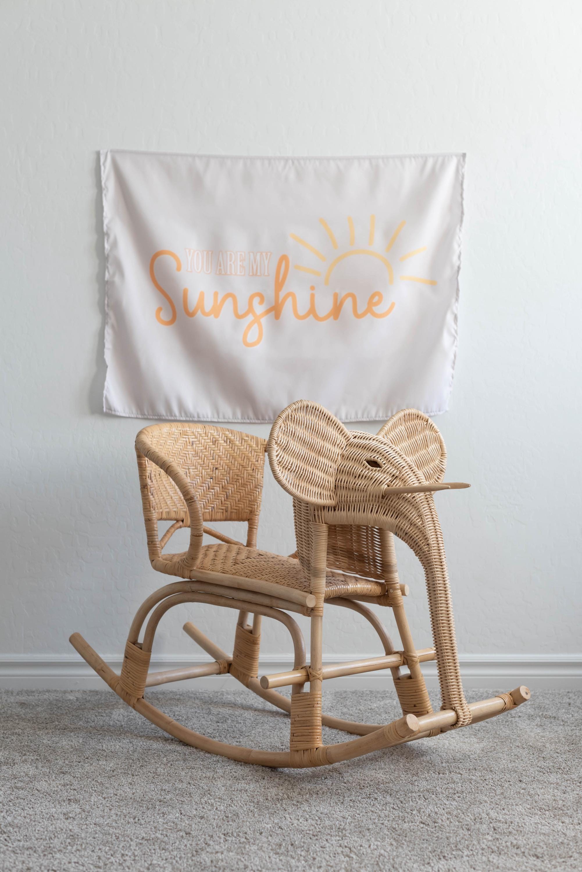 Fabric Tapestry Banner, You are my Sunshine, Kids Wall Art Room Decor