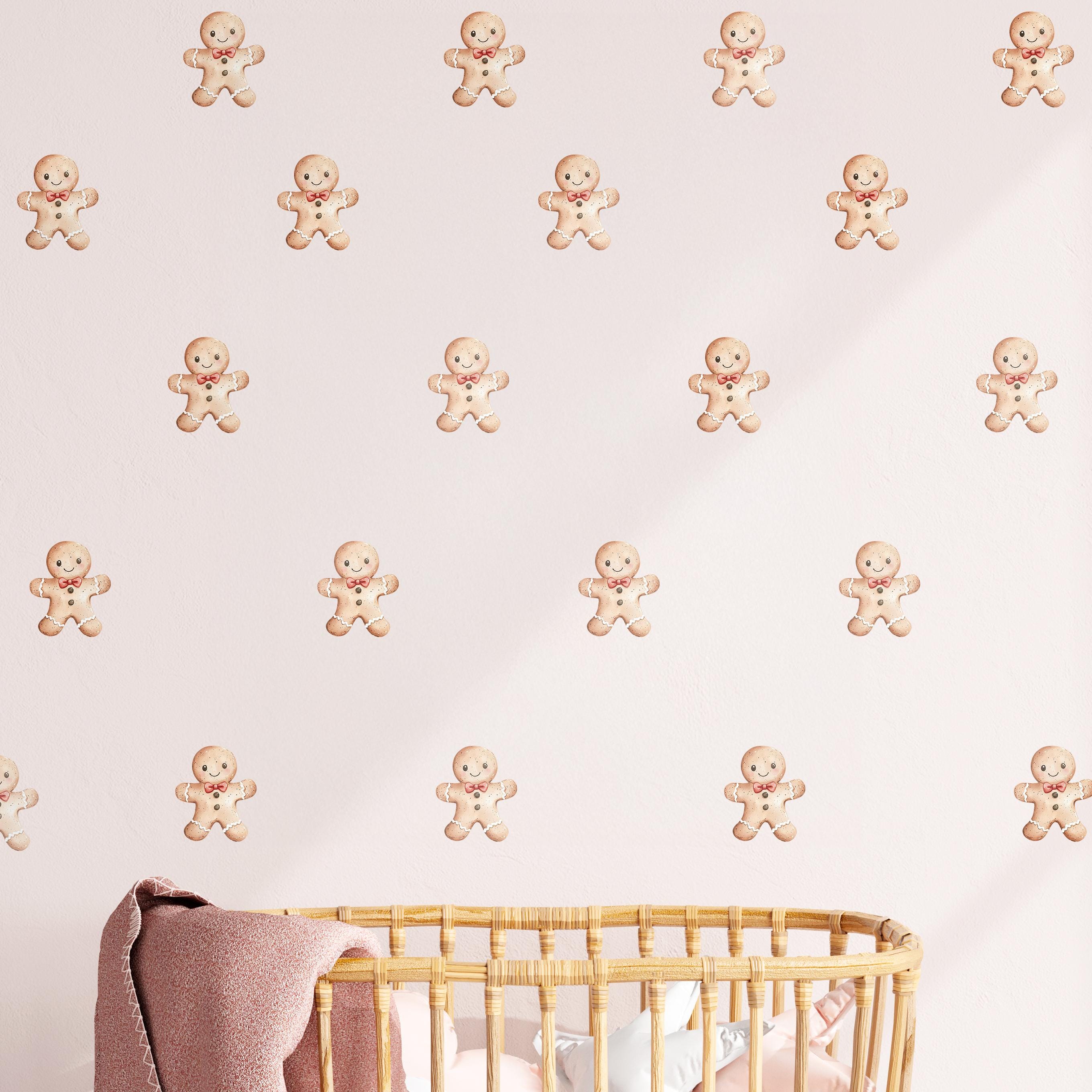 Cute Christmas Gingerbread Man Wall Decals