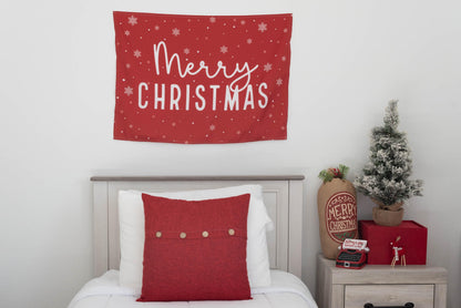 Christmas Banner, Merry Christmas, Kids Fabric Tapestry, Wall art Room Decor