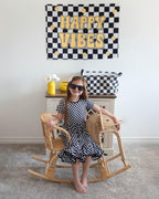 Fabric Tapestry Banner, Happy Vibes, Kids Wall Art Room Decor