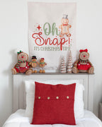 Christmas Banner Oh Snap, Kids Fabric Tapestry, Wall art Room Decor
