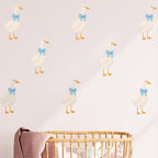 Watercolor Geese With Bows Wall Decals