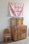Fabric Tapestry Banner, Be My Valentine, Kids Wall Art Room Decor, Children's Wall Art