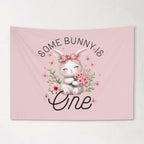 Fabric Tapestry Banner, Some Bunny Is ONE, Kids Wall Art Room Decor