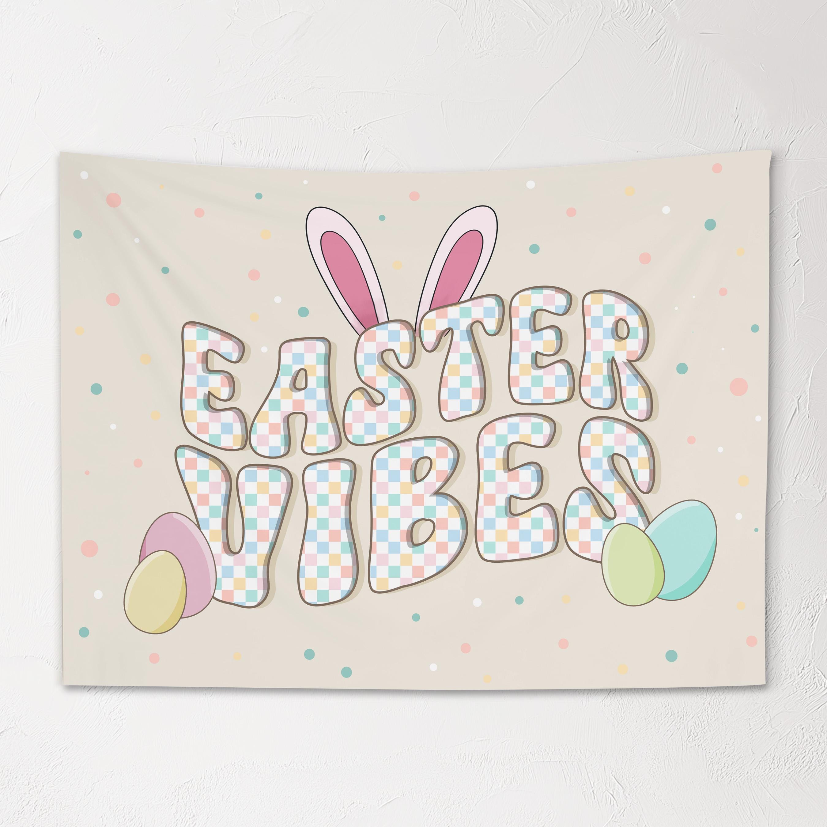 Fabric Tapestry Banner, Easter Vibes, Kids Wall Art Room Decor, Children's Wall Art