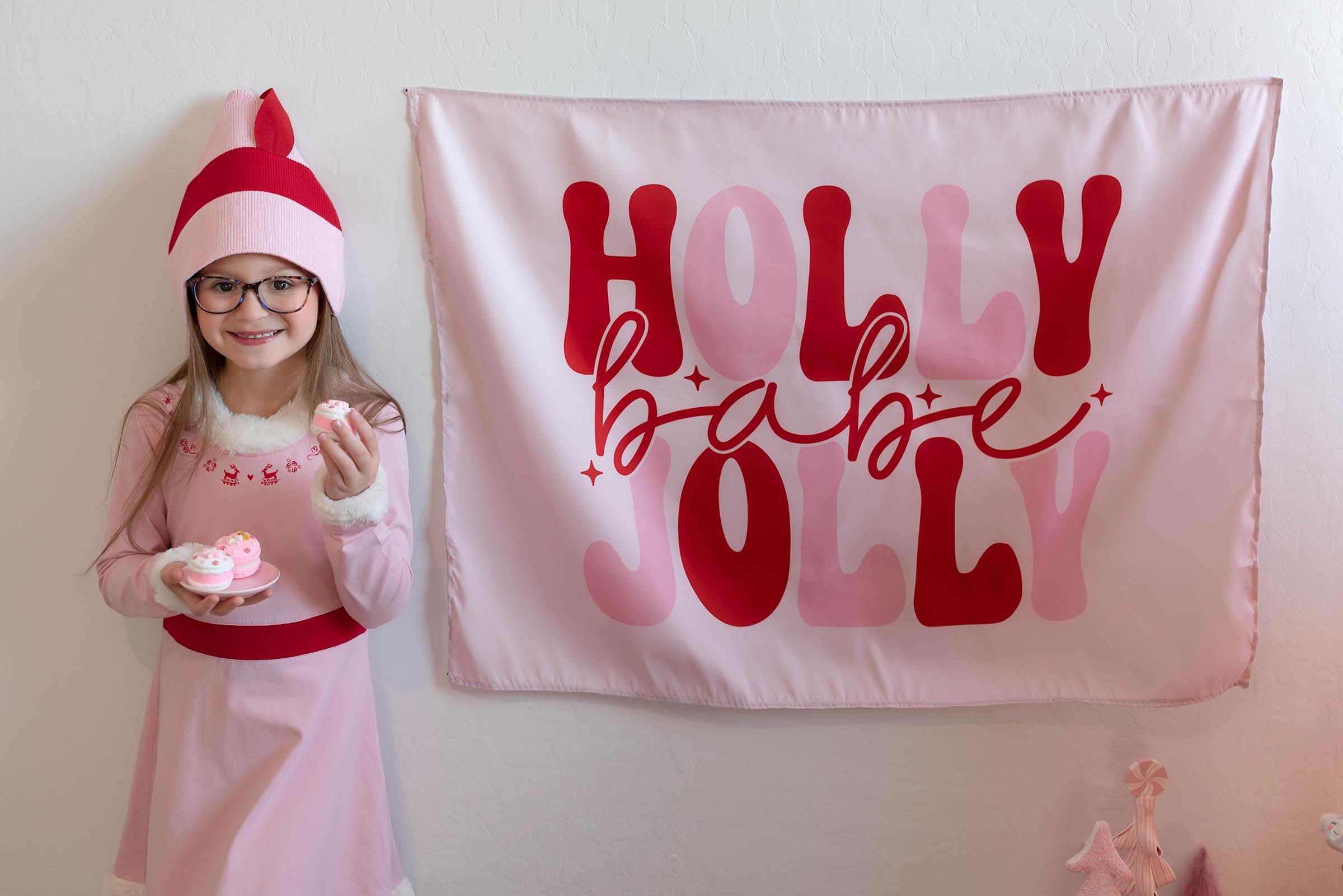 Holly Jolly Babe, Kids Fabric Tapestry