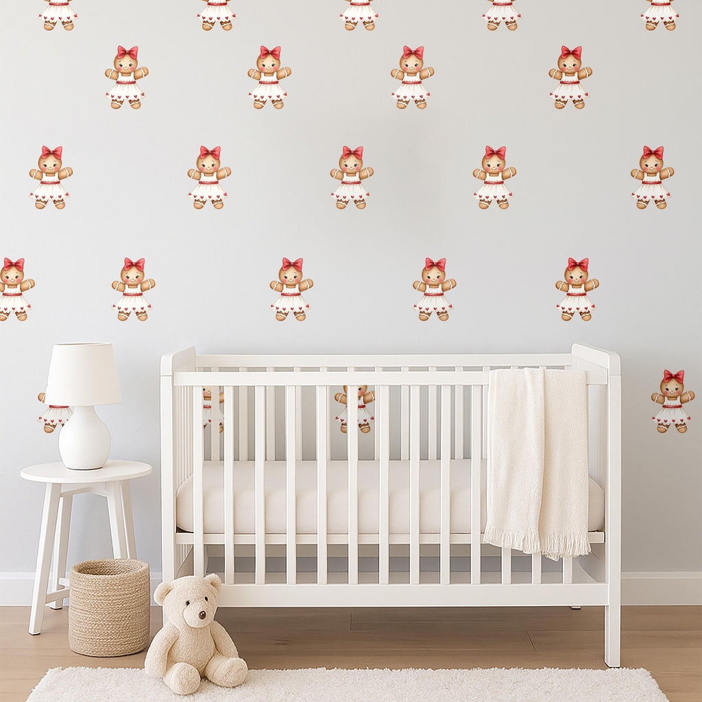 Cute Christmas Gingerbread Girl Wall Decals