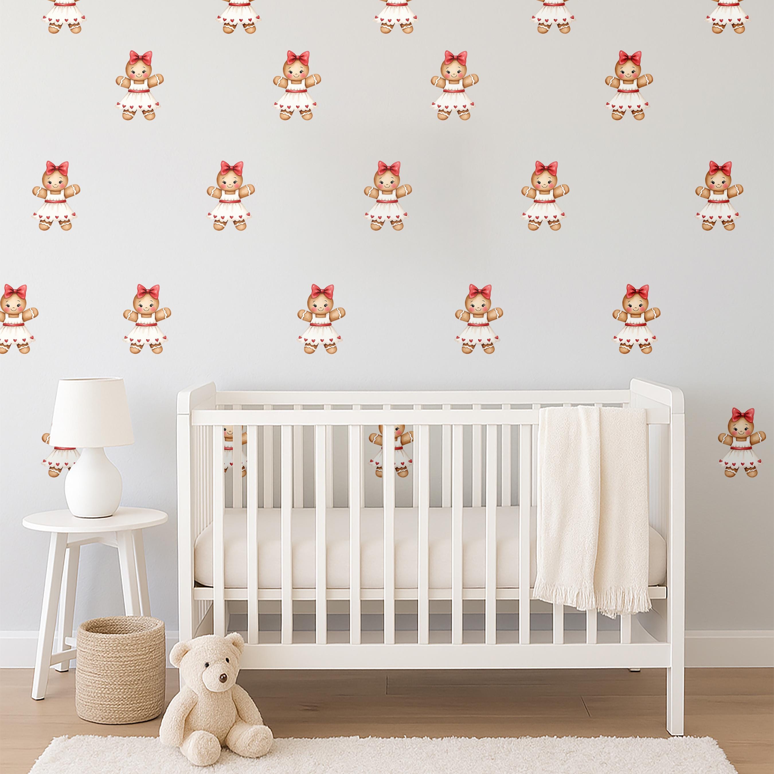 Cute Christmas Gingerbread Girl Wall Decals