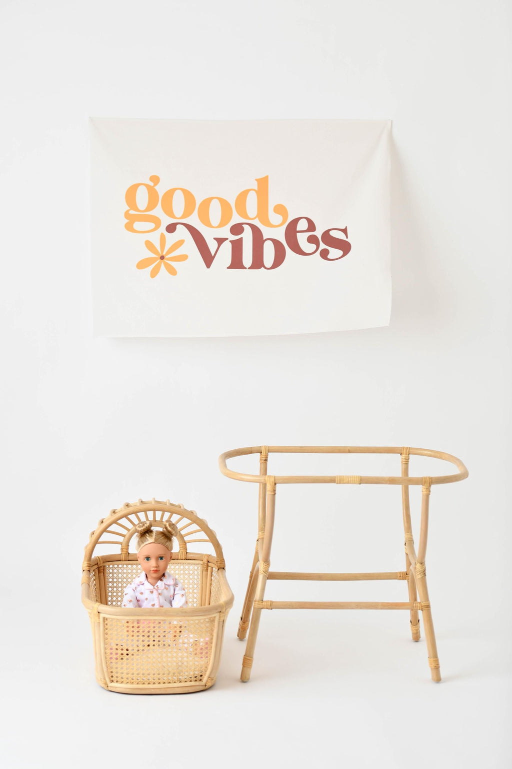 Fabric Tapestry Banner, Good Vibes , Kids Wall Art Room Decor