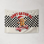 Christmas Banner, Cant Catch Me, Kids Fabric Tapestry