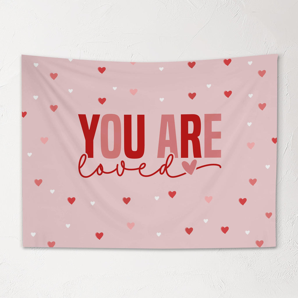 Fabric Tapestry Banner, You Are Loved, Kids Wall Art Room Decor, Children's Wall Art