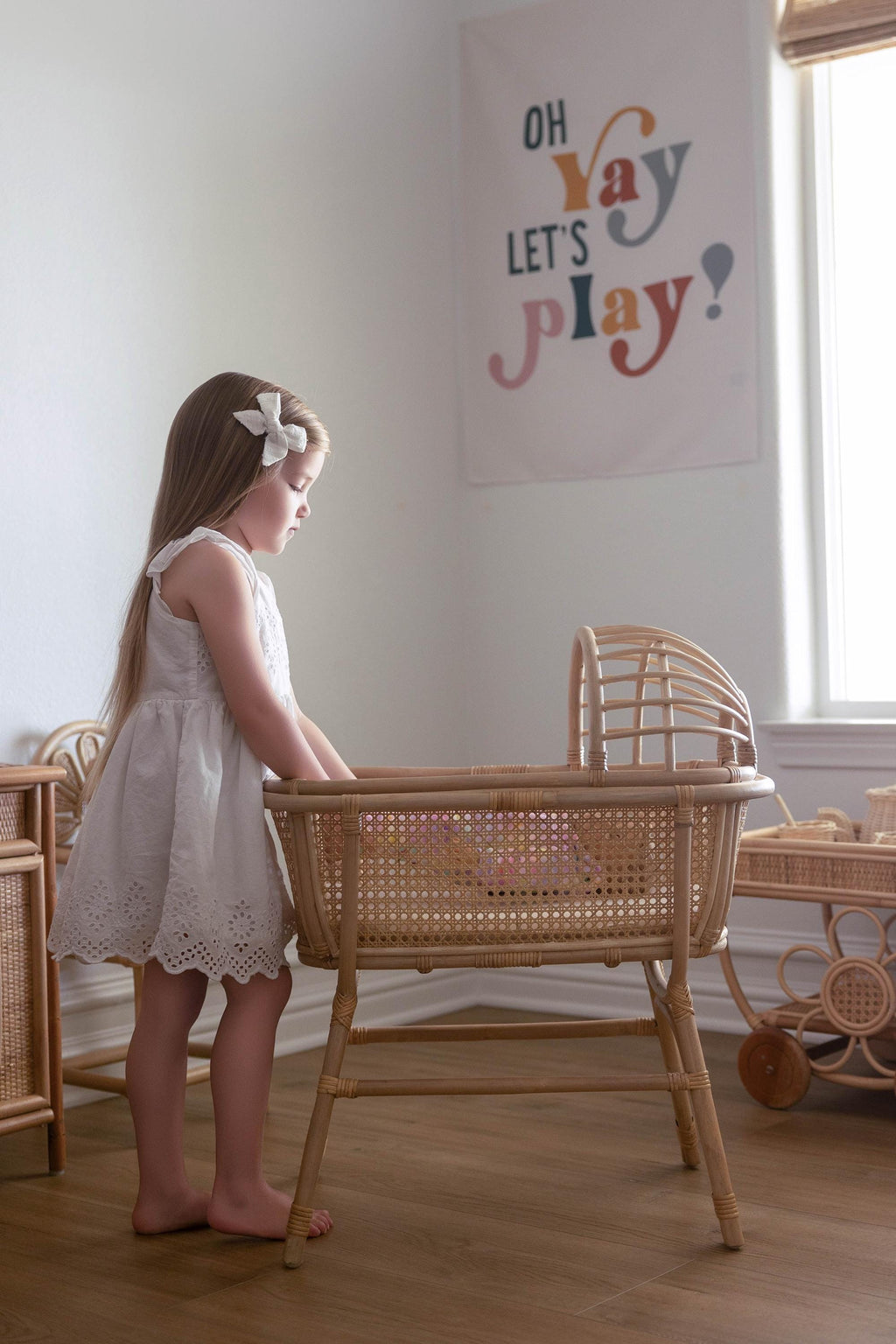 Fabric Tapestry Banner, Oh Yay Let's Play, Kids Wall Art Room Decor