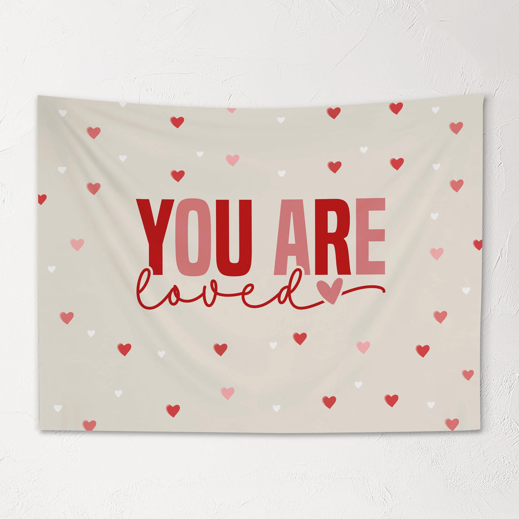 Fabric Tapestry Banner, You Are Loved, Kids Wall Art Room Decor, Children's Wall Art