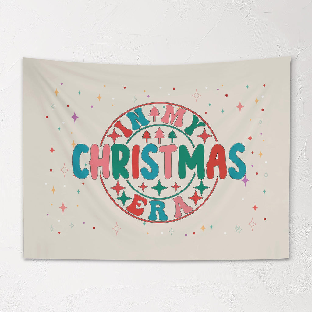 Christmas Banner, In My Christmas Era, Festive Kids Fabric Tapestry,  Room Decor