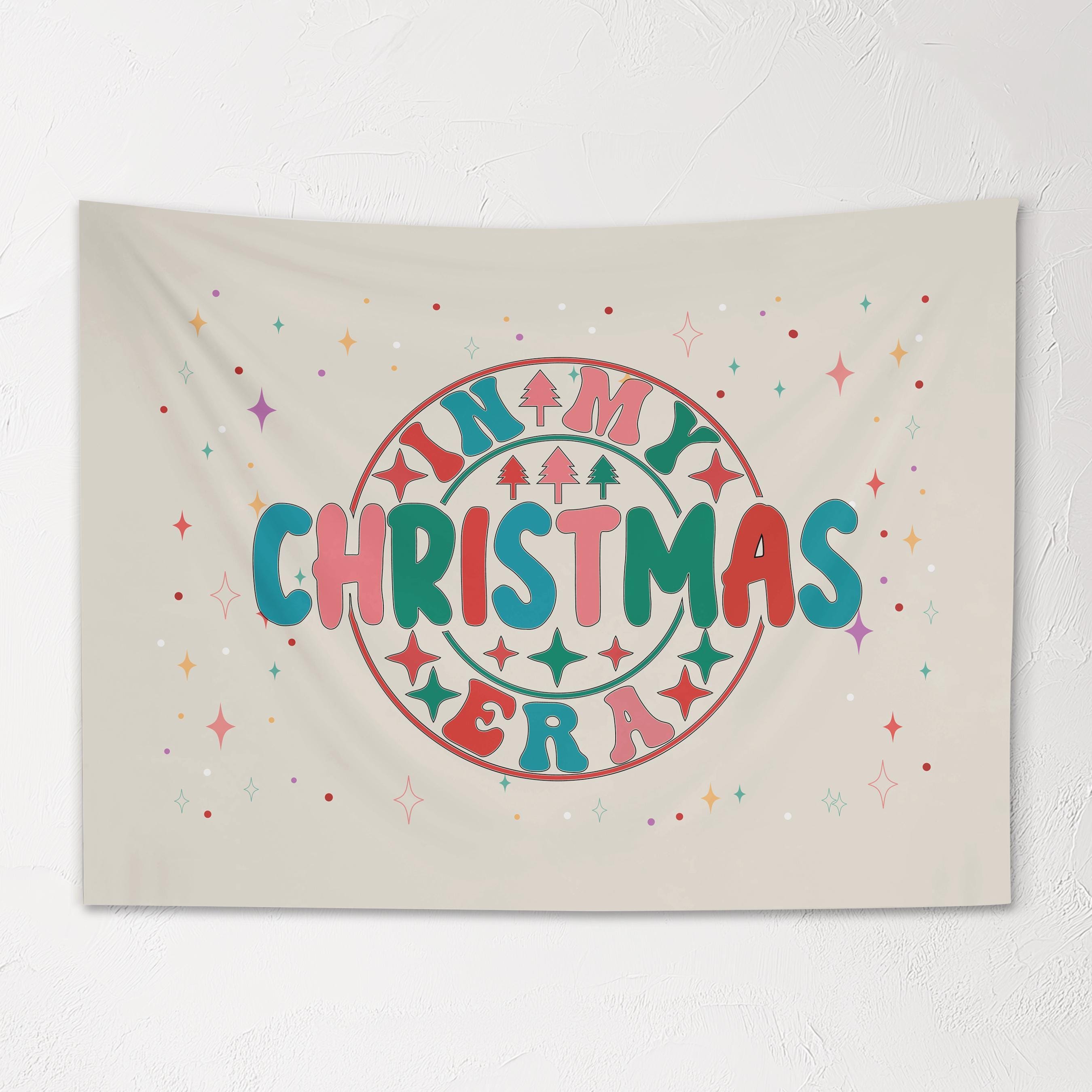Christmas Banner, In My Christmas Era, Festive Kids Fabric Tapestry,  Room Decor