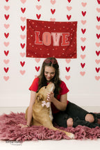 Fabric Tapestry Banner, Love, Kids Wall Art Room Decor, Childrens Wall Art