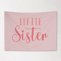 Fabric Tapestry Banner, Little Sister, Pink Kids Wall Art Room Decor, Children's Wall Art