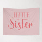 Fabric Tapestry Banner, Little Sister, Pink Kids Wall Art Room Decor, Children's Wall Art