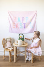 Fabric Tapestry Banner, Happy Easter, Kids Wall Art Room Decor, Children's Wall Art