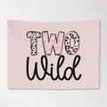 Fabric Tapestry Banner, TWO Wild, Kids Wall Art Room Decor, Children's Wall Art