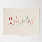 Fabric Tapestry Banner, Let's Play, Kids Wall Art Room Decor