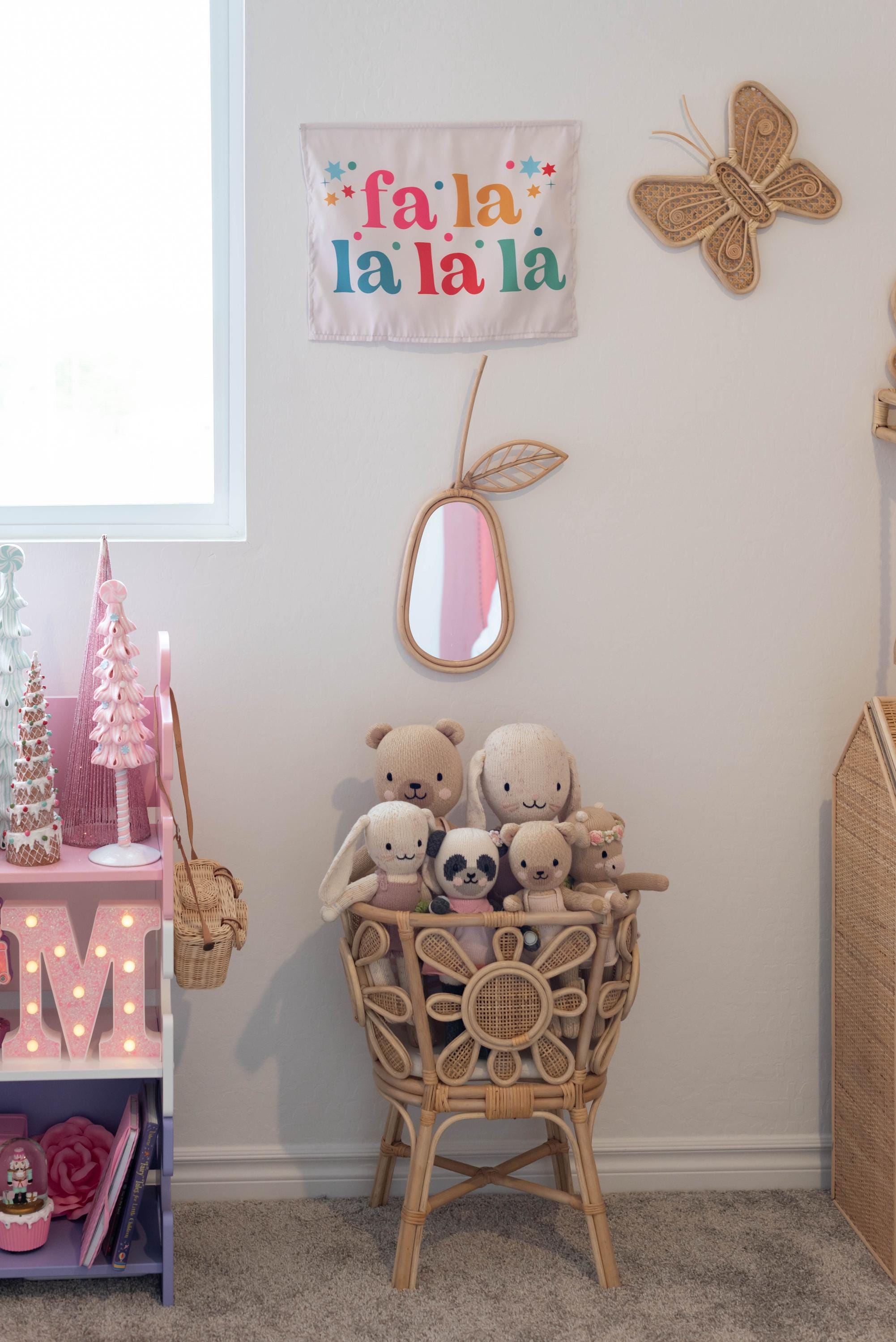 Christmas Banner, Fa La La La La, Festive Kids Fabric Tapestry,  Room Decor