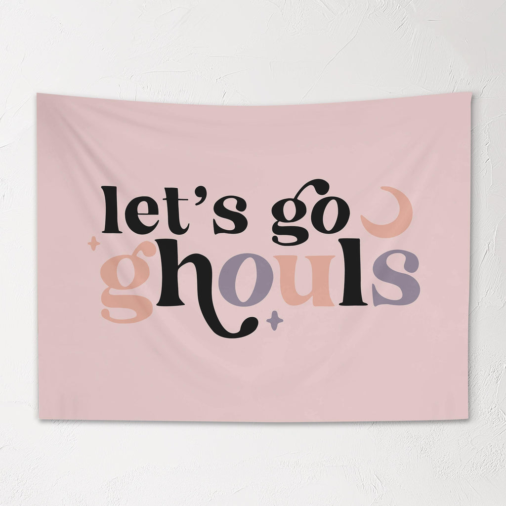 Halloween Banner, Lets Go Ghouls, Halloween Decor, Halloween Wall Art