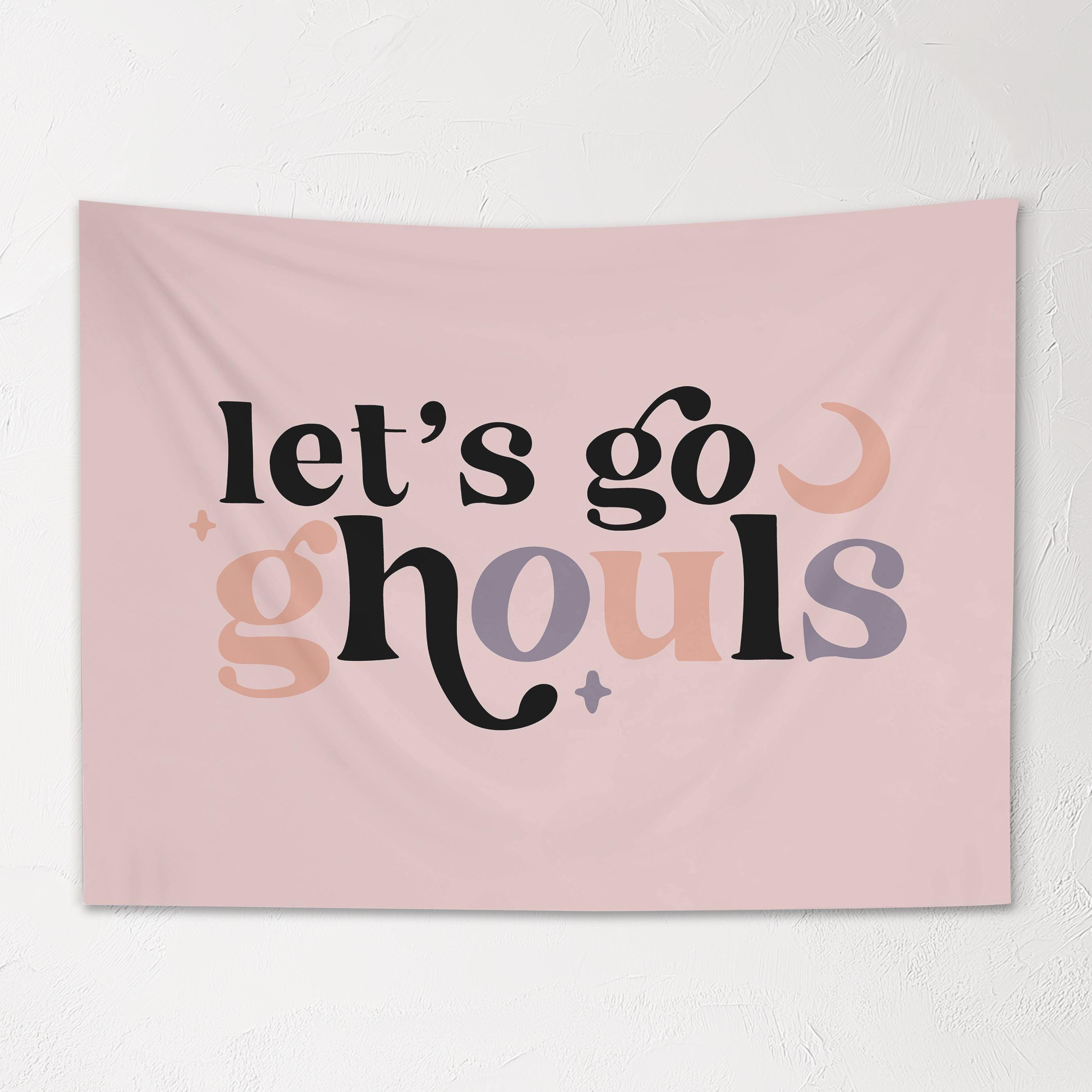 Halloween Banner, Lets Go Ghouls, Halloween Decor, Halloween Wall Art