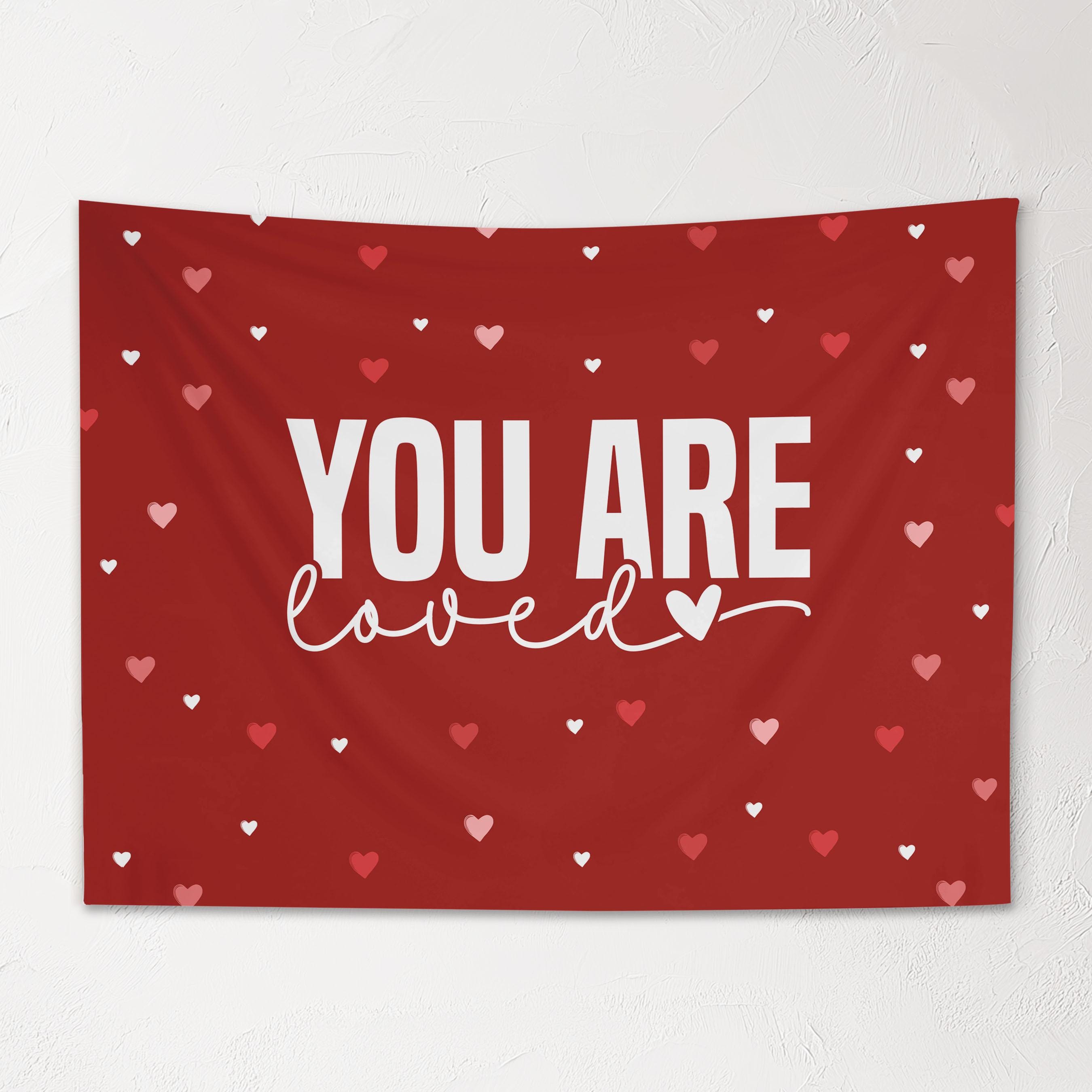 Fabric Tapestry Banner, You Are Loved, Kids Wall Art Room Decor, Children's Wall Art